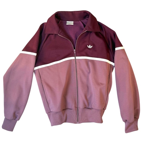 Vintage Adidas Trefoil Track Jacket Taiwan Plum Women's Medium - Picture 1 of 8